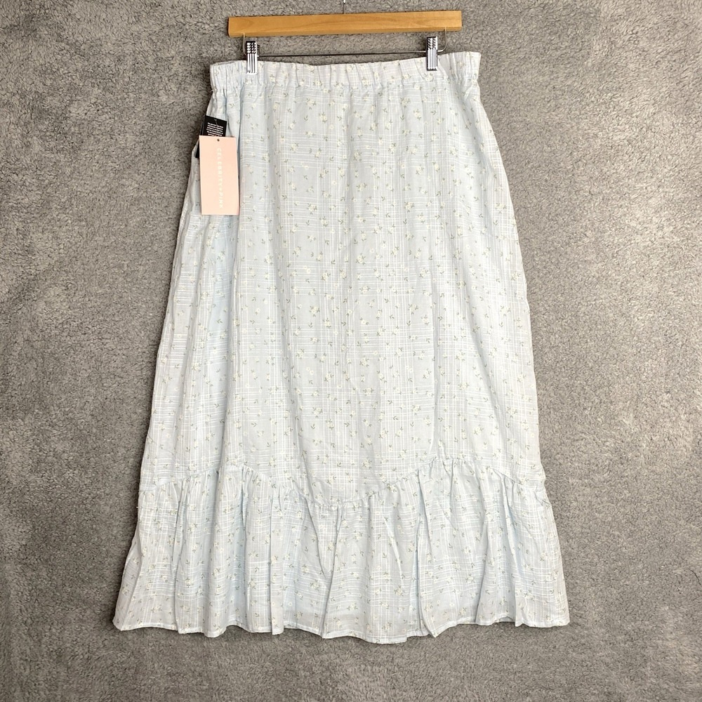 Celebrity‎ Pink Maxi Skirt Blue Floral Size XL Feminine Spring Romantic NWT